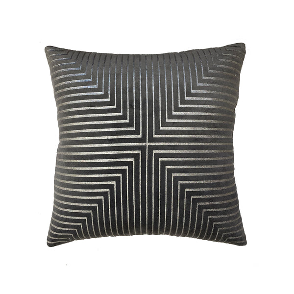 CUSHION WITH FILLER VACUUM FOIL PRINT ON COTTON VELVET  BACK PLAIN