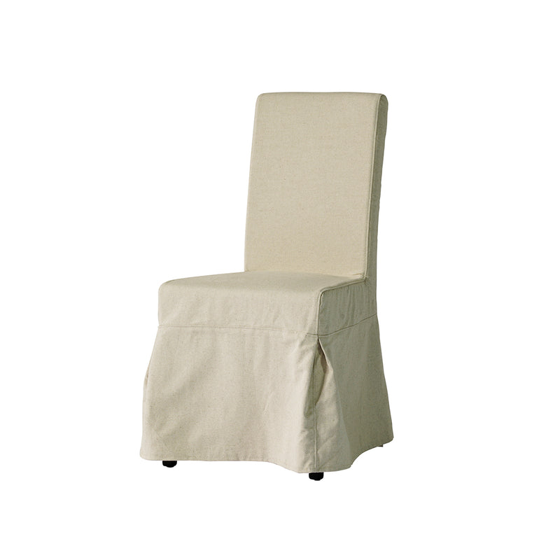 SILLA DE COMEDOR EN TELA BEIGE CON ESPALDAR TRENZADO