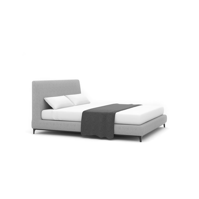 CAMA KING CRESCENT EN TELA GRIS Y PATAS NEGRAS  C03J0405.3A.TR01