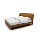 CAMA KING TAPIZADA EN PIEL MARRON