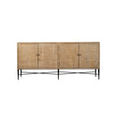 CREDENZA DE 4 PUERTAS ACABADO EN MADERA Y PATAS NEGRAS