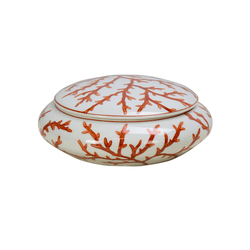 COFRE DE PORCELANA BLANCO CON ROJO