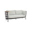 SOFA DE EXTERIOR NEST DE TRES ASIENTOS GRIS ANTRACITA CUERDA GRIS Y COJINES DE ASIENTOS COLOR BLANCO