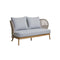 SOFA DE 2 ASIENTOS JUMBO LOUNGE EN MARCO DE ALUMINIO Y CUERDA ARENA CON COJINES GRISES