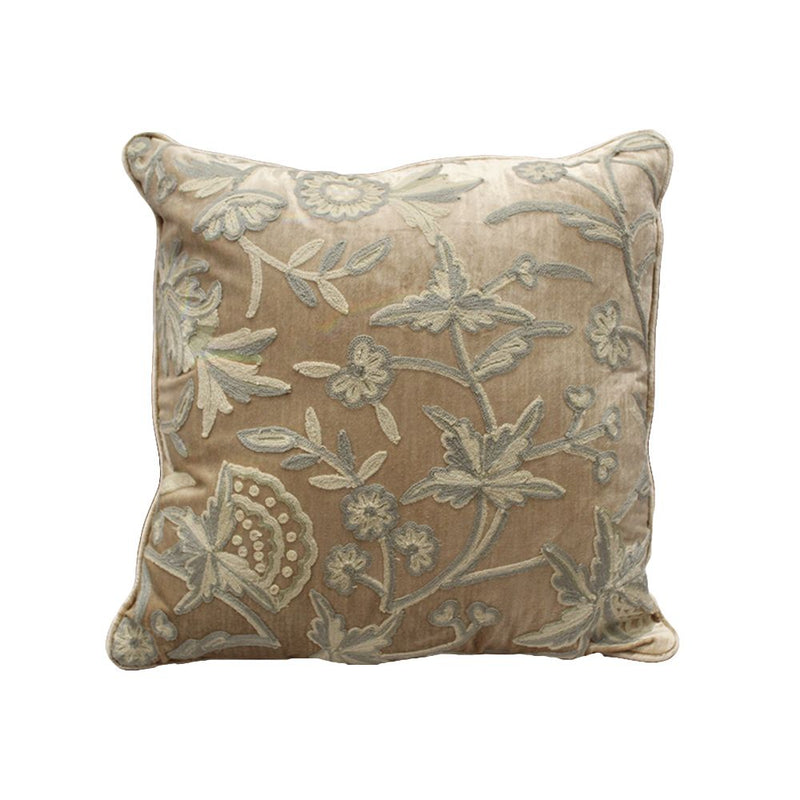 ***CREWEL EMBROIDERED CUSHION COVER WITH FILLER