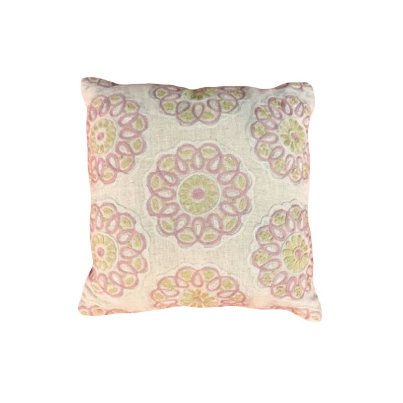 ***CREWEL EMBROIDERED CUSHION COVER WITH FILLER