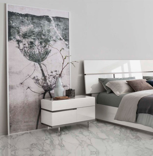 MESA DE NOCHE IZQUIERDA ARTEMIDE ACABADO BLANCO BRILLANTE