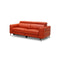 SOFA RECLINABLE DE 3 ASIENTOS EN CON FRENTE DE PIEL NARANJA