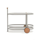 CARRITO DE BAR PIPE GRIS CLARO CON RUEDAS TIPO MADERA