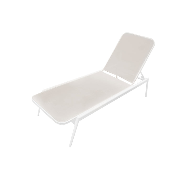 CHAISE LOUNGE MUSES TEXTILENO COLOR PEWTER Y MARCO COLOR BLANCO