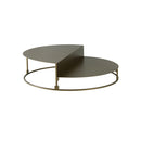 MESA DE CENTRO REDONDA DORADO MATE