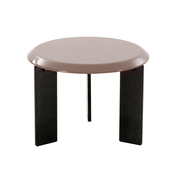 MESA LATERAL BEIGE CON PATAS NEGRAS