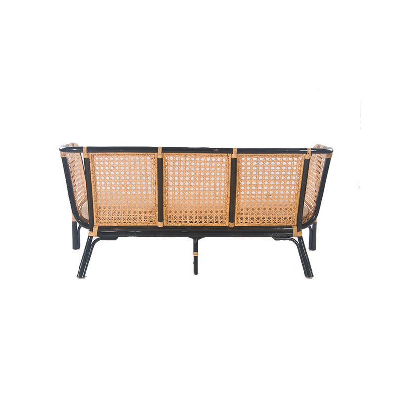 SOFA ESTACIONARIO MARBEL EN RATAN NEGRO Y NATURAL