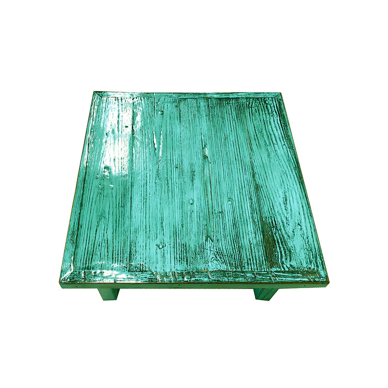 MESA LATERAL ACABADO DE MADERA VERDE