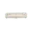 SOFA ESTACIONARIO DE CUATRO ASIENTOS 2PCS EN TELA BLANCA.