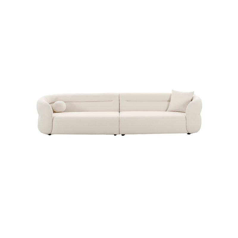 SOFA ESTACIONARIO DE CUATRO ASIENTOS 2PCS EN TELA BLANCA.