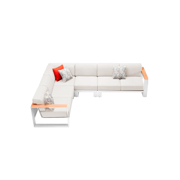 SOFA SECCIONAL DE EXTERIOR CAMBUSA WHITE 4PCS