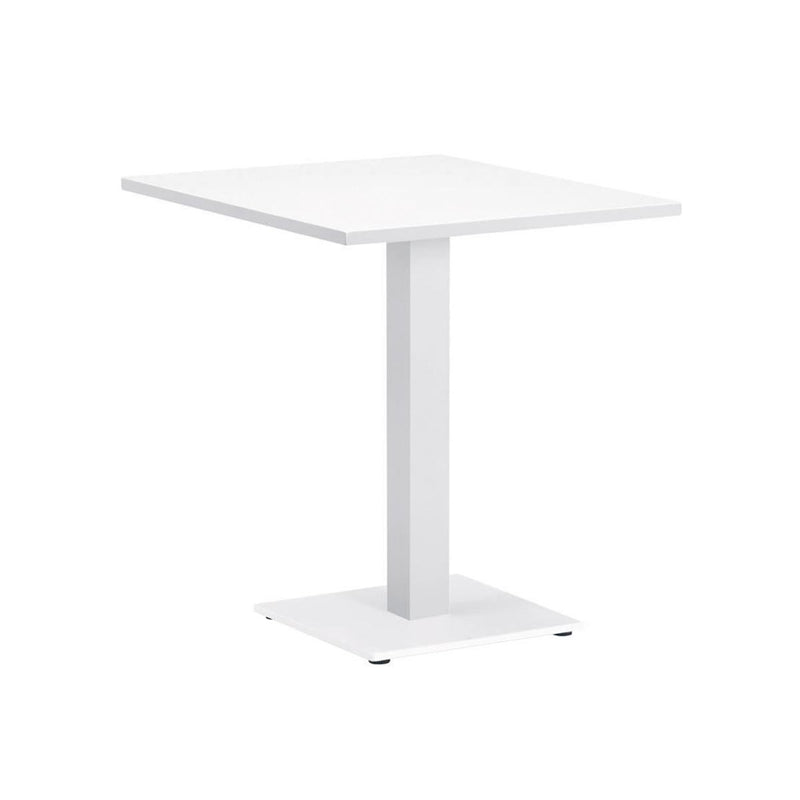 MESA DE COMEDOR DE EXTERIOR  CUADRADA EN ALUMINIO BLANCO
