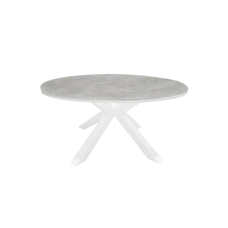 MESA REDONDA DE VIDRIO CERÁMICO GRIS