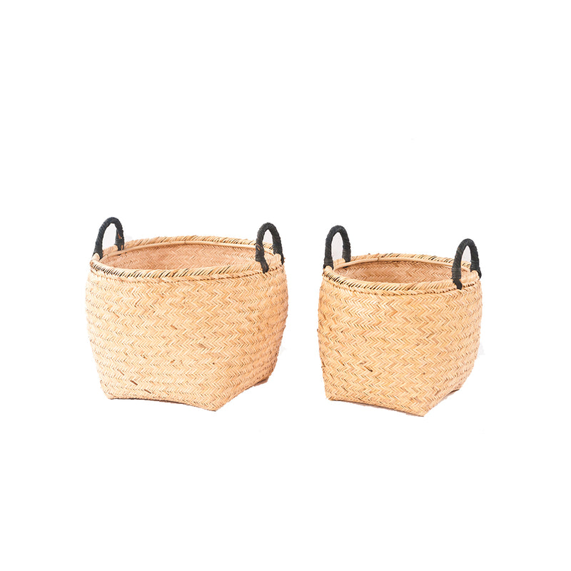 CANASTAS TALOA EN CASCARA DE RATAN NATURAL SET DE 2