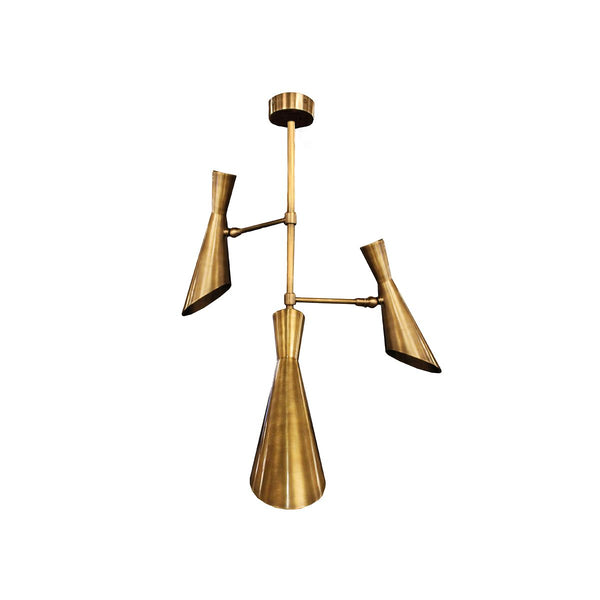 *****CHANDELIER 3 LITES ANTIQUE BRASS