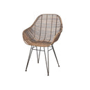 SILLA DE COMEDOR VIGGO EN RATAN Y PATAS NEGRAS