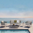 BUTACA DE EXTERIOR IBIZA LOUNGE ESTRUCTURA BLANCA Y CUERDA BEIGE